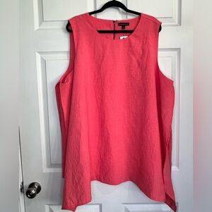 Lane Bryant Coral Pink Sleeveless Split Side Top - Size 24 NWT.